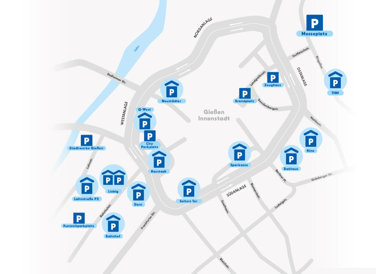 RZ SMG Parkplatzkarte Gießen Innenstadt